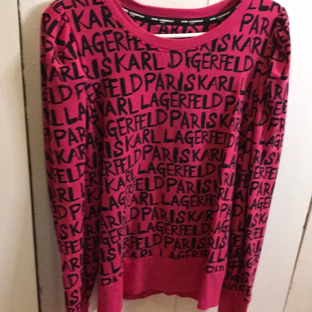Karl Lagerfeld Graffiti Print Pink Sweater